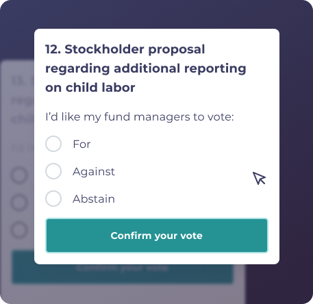 Expression of wish — visual of voting options on a shareholder proposal