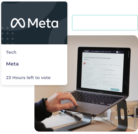 Homepage Hero image of the Tumelo shewardship platform and features of voting, reporting, stewardship. and expression of wish